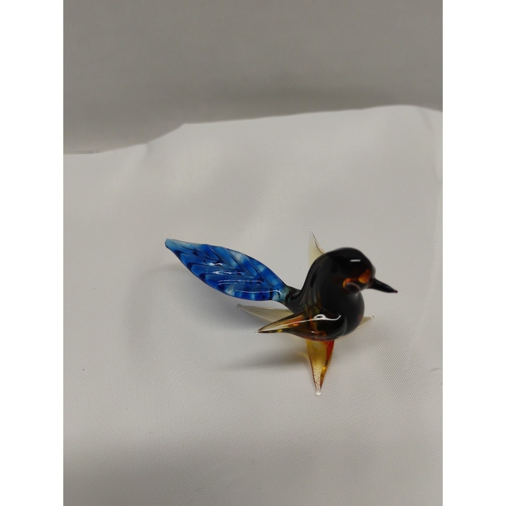 MURANO STYLE HAND BLOWN ART GLASS BIRD FIGURINE VINTAGE - Picture 3 of 7